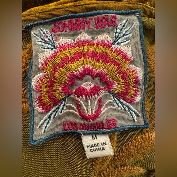 JOHNNY WAS VELVET EMBROIDERED DRESS BOHO SIZE M - Picture 7 of 8